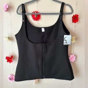 Ashley Stewart Black Front-Closure Shaping Tank